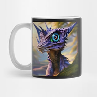 Purple Scaled Jungle Dragon with Big Blue Eyes Mug